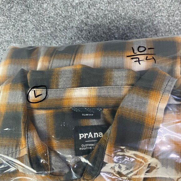 PrAna Shirt Men Sz L Slim Fit Button Up Long Sleeve Organic Cotton - Picture 9 of 9